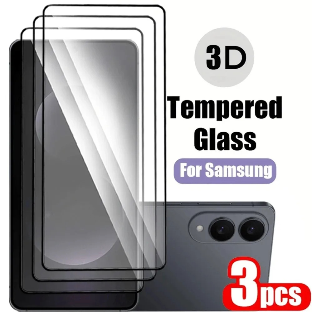 

3Pcs Full Cover Tempered Glass for Samsung Galaxy S25 S23 S24 Ultra S22 S24 S20 Plus S23 S24 FE High Definition Screen Protector