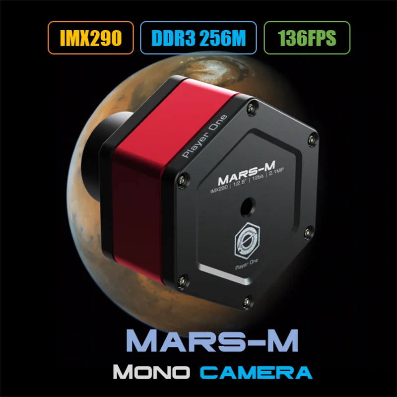 New Player One Mars-M IMX290 USB3.0 Mono Camera Design for Planetary Close-Ups of the Moon and Sunspots