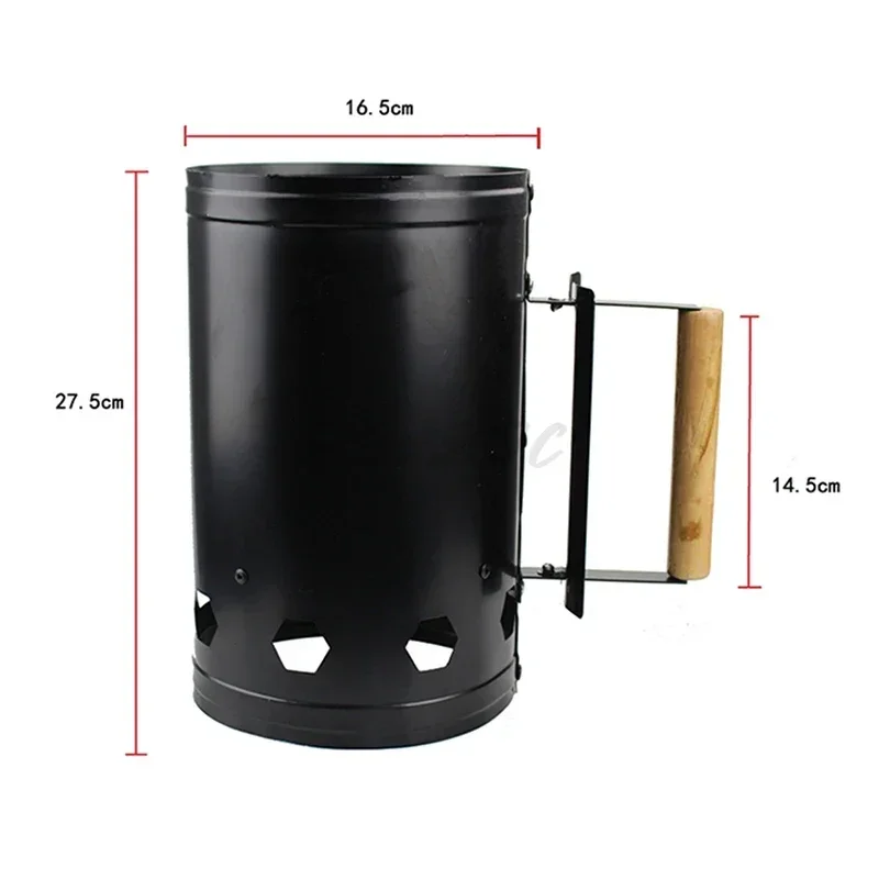 Fast Fire Starter Bucket Iron Ignition Charcoal Barrel Outdoor Kitchen Barbecue Carbon BBQ Rack Tools