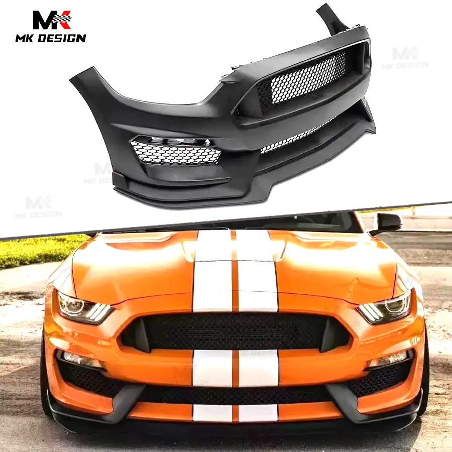 

Комплекты кузова переднего бампера из полипропилена для Ford Mustang GT350 2015-2017, разделители губ переднего бампера, сетчатая решетка, противотуманные фары, чехлы, автозапчасти