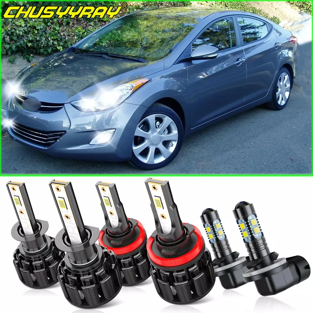 

For Hyundai Elantra 2012-2013 6x Canbus H1 881 H11 LED Headlight Hi&Lo Beam Fog Light Bulbs 12V 6000K 100000LM 1:1 Same Size