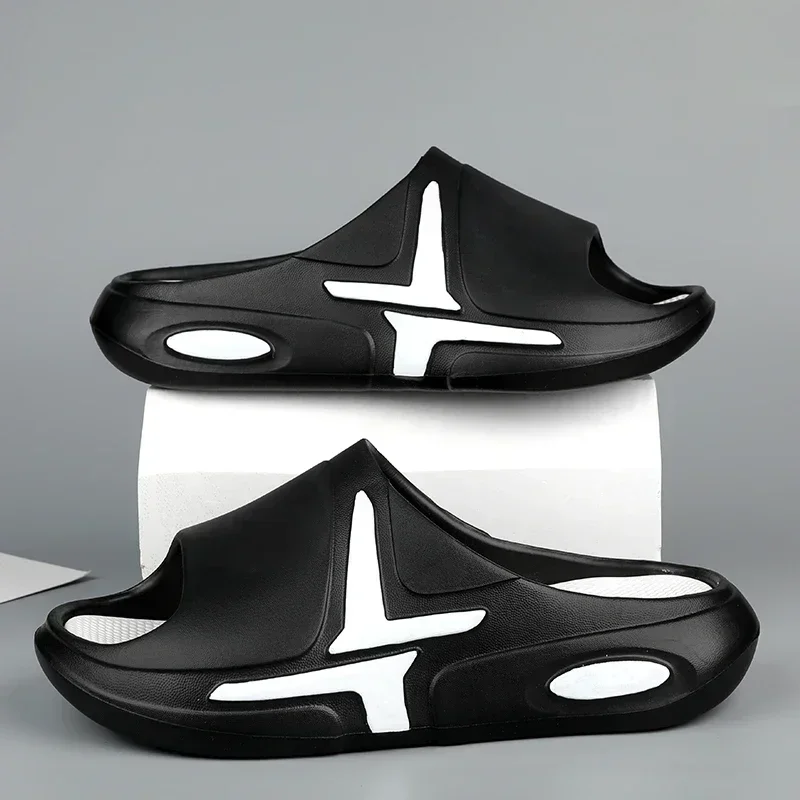 Летние мужские шлепанцы без шнуровки, дышащие водные пляжные шлепанцы, легкие мужские шлепанцы на толстой подошве, большие размеры 40-45 Летние мужские шлепанцы без шнуровки, дышащие водные пляжные шлепанцы, легкие мужские шлепанцы на толстой подошве, большие размеры 40-45