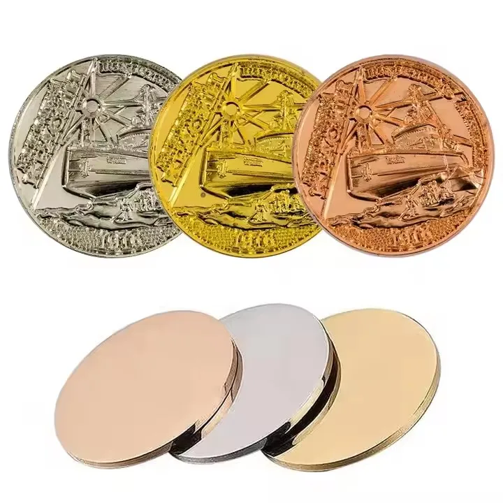 

Wholesale Souvenir Silver Engravable Coin Metal Blank 3D Design Commemorative Gold Engraved Coin Custom World Challenge Coin