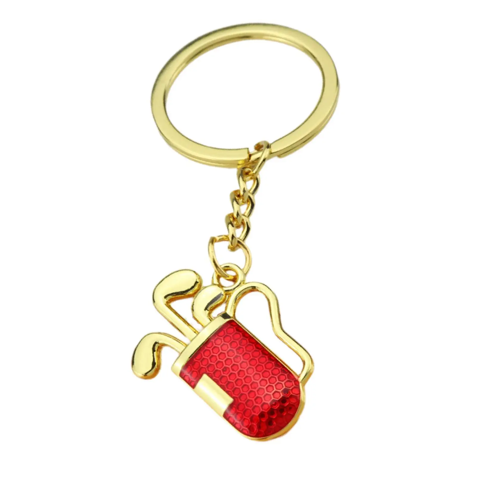 Cute Keychain for Bag Zinc Alloy Sports Pendant Golf Tube Key Ring for Handbag Backpack Wallet Accessory