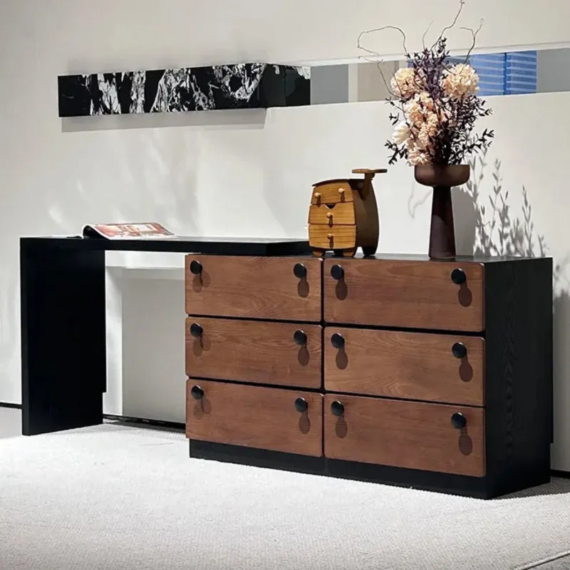 

Retro dresser two-in-one desk makeup table corner modern simple bedroom end of bed chest integrated makeup