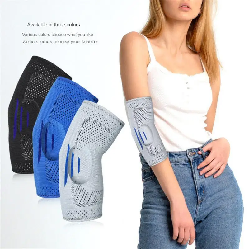 

Men Women Marathon Outdoor Sport Gym Sports Wristband Pad Elbow Silicone Support Elbow Protector Arm Sleeve Guard