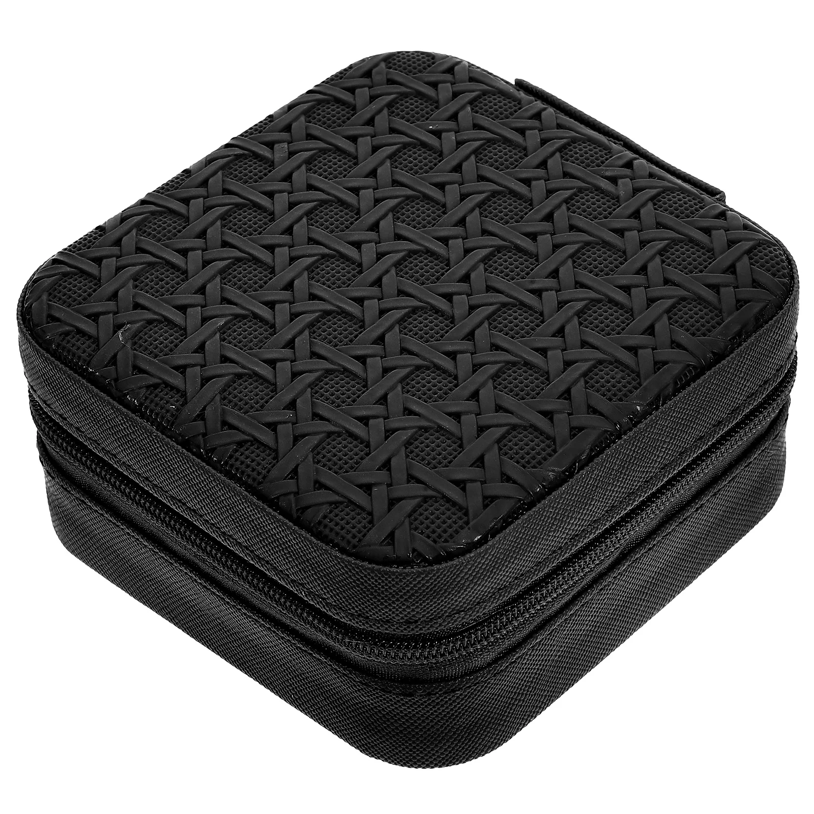 

Portable Jewelry for Women Jewelry Case Travel Case Woven Pattern ganizer Earrings Necklace Storage Durable Material