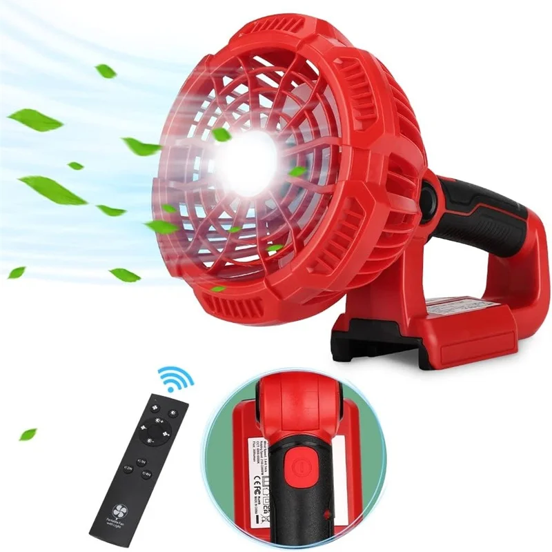 Handheld Fan for Milwaukee 18V Li-ion Battery Personal Fan with 300LM LED Lantern Function Camping Fan for Home, Work