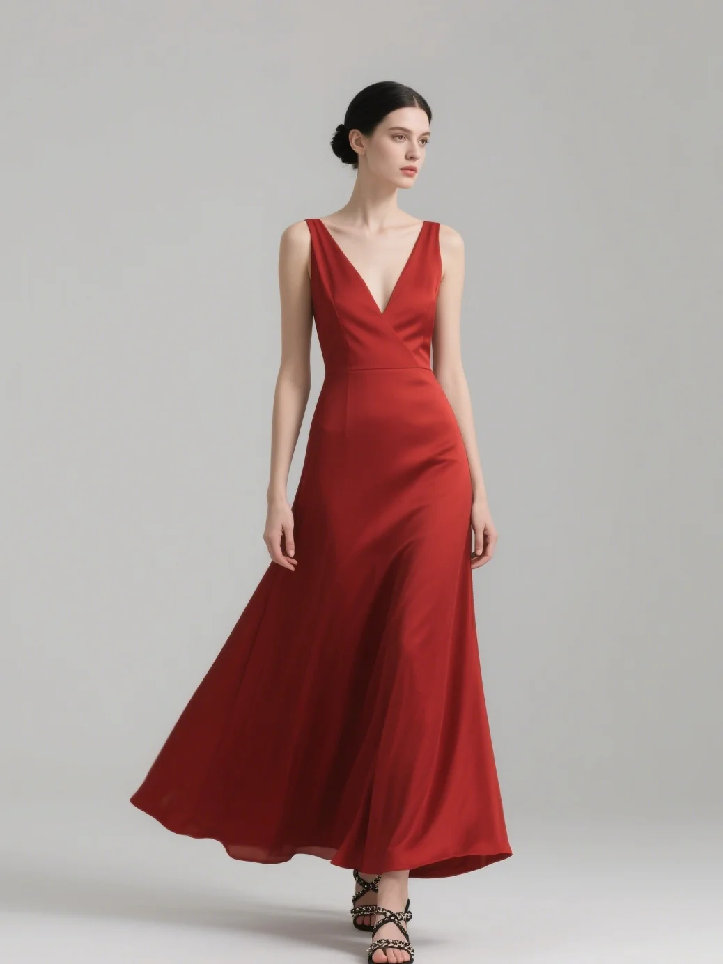 

Fashion Simple A-Line Evening Dress Sleeveless V Neck Chiffon Ankle Length Solid Color Quinceanera Dress 2025 free customized