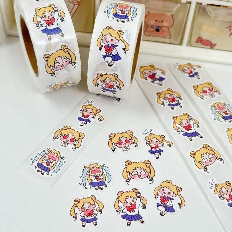 Pretty Guardian Sailor Moon Tsukino Usagi Kawaii Sealing Sticker Water Cup Sticker Luggage Compartment Hand Account Decoration