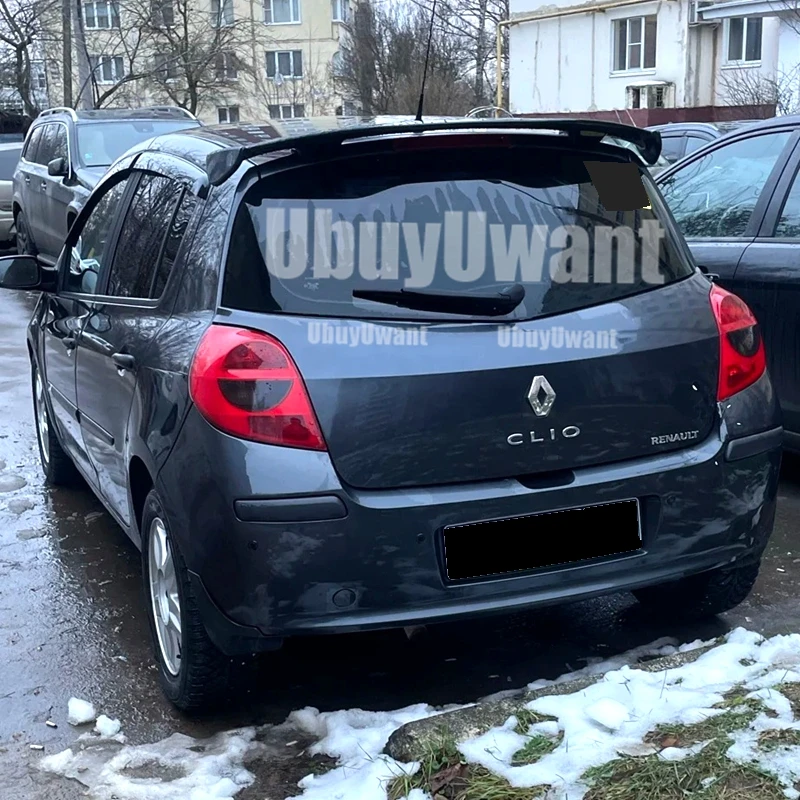 Para Renault Clio Spoiler ABS plástico Hatchback techo ala trasera Kit de carrocería Accesorios