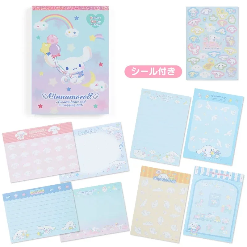 14CM Sanrios Kawaii Cute My Melody Hello Kittys Kuromi Cinnamoroll Laser Cartoon Tearable Message Pad Notepad Sticker Hand Ledge