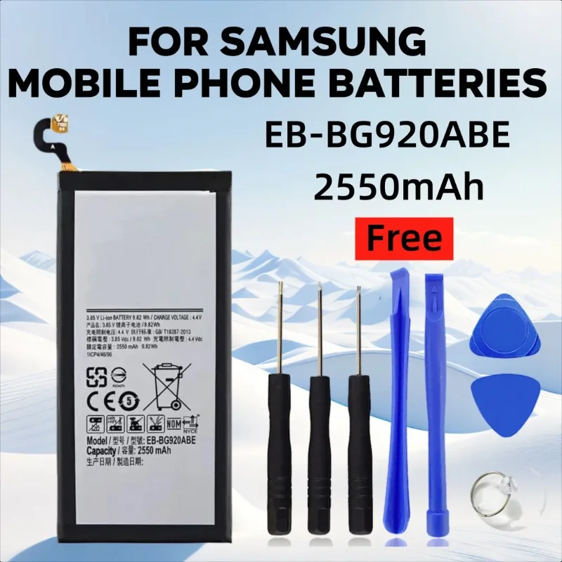 

2550 мАч для Samsung GalaxyS6 G9200 G9208 G9209 EB-BG920ABE S8 S9 S10 5G S10E S20 аккумуляторы для мобильных телефонов