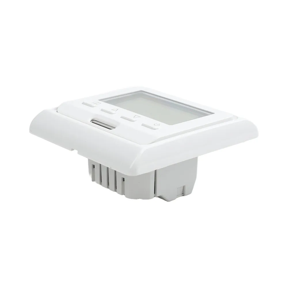 Digital LCD Thermostat For Underfloor And Water Heating Systems Precision Temperature Control Programmable Device White 86mm