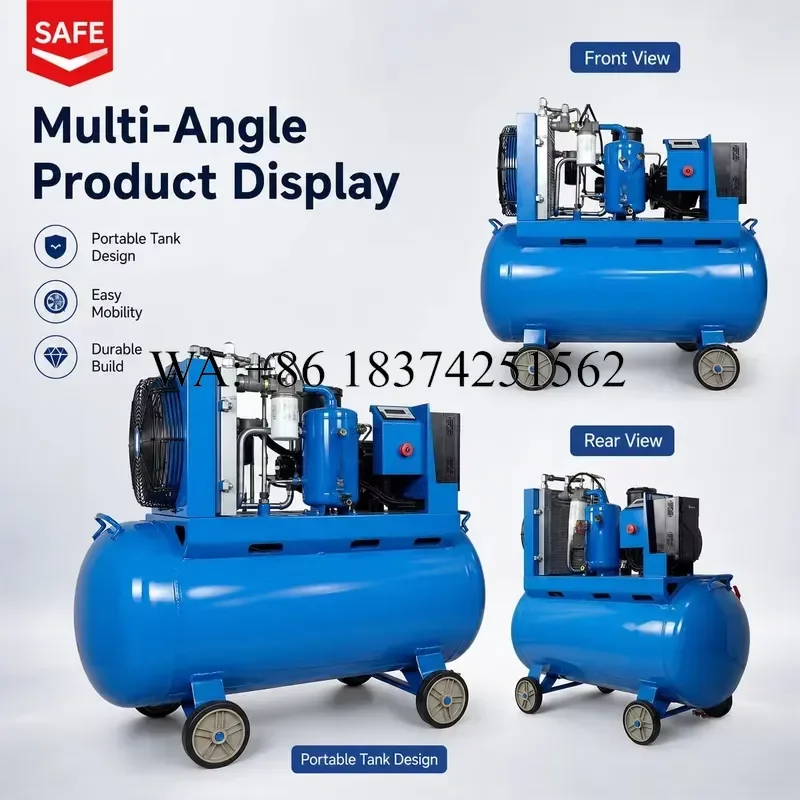Wmwmnu 7.5kw 8bar Horizontal Screw Air Compressor Air Source for Workshop Pneumatic Source