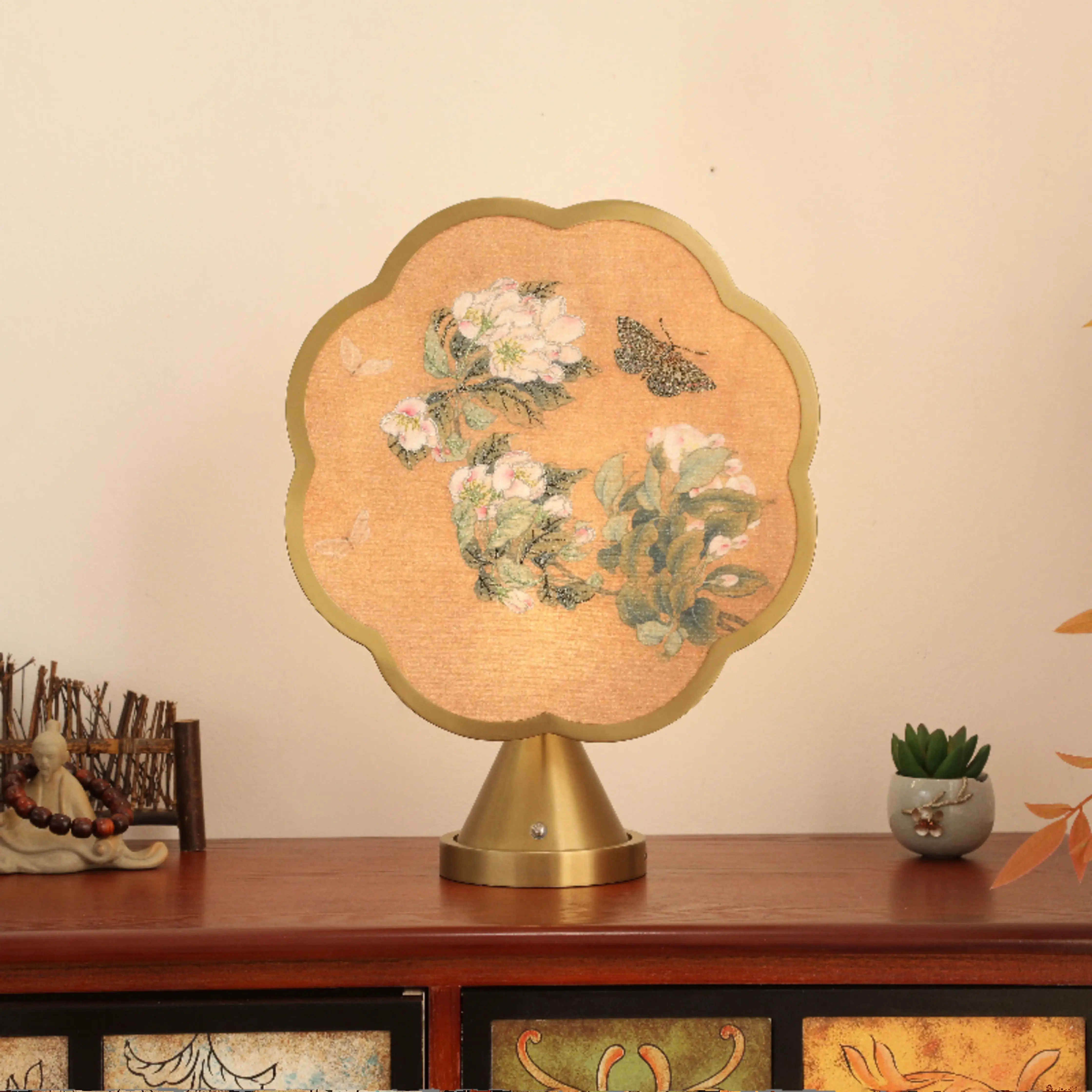 New Chinese Bedroom Bedside Table Lamp Retro Chinese Style Study Room Tea Room Painted Simple Classical Study Light