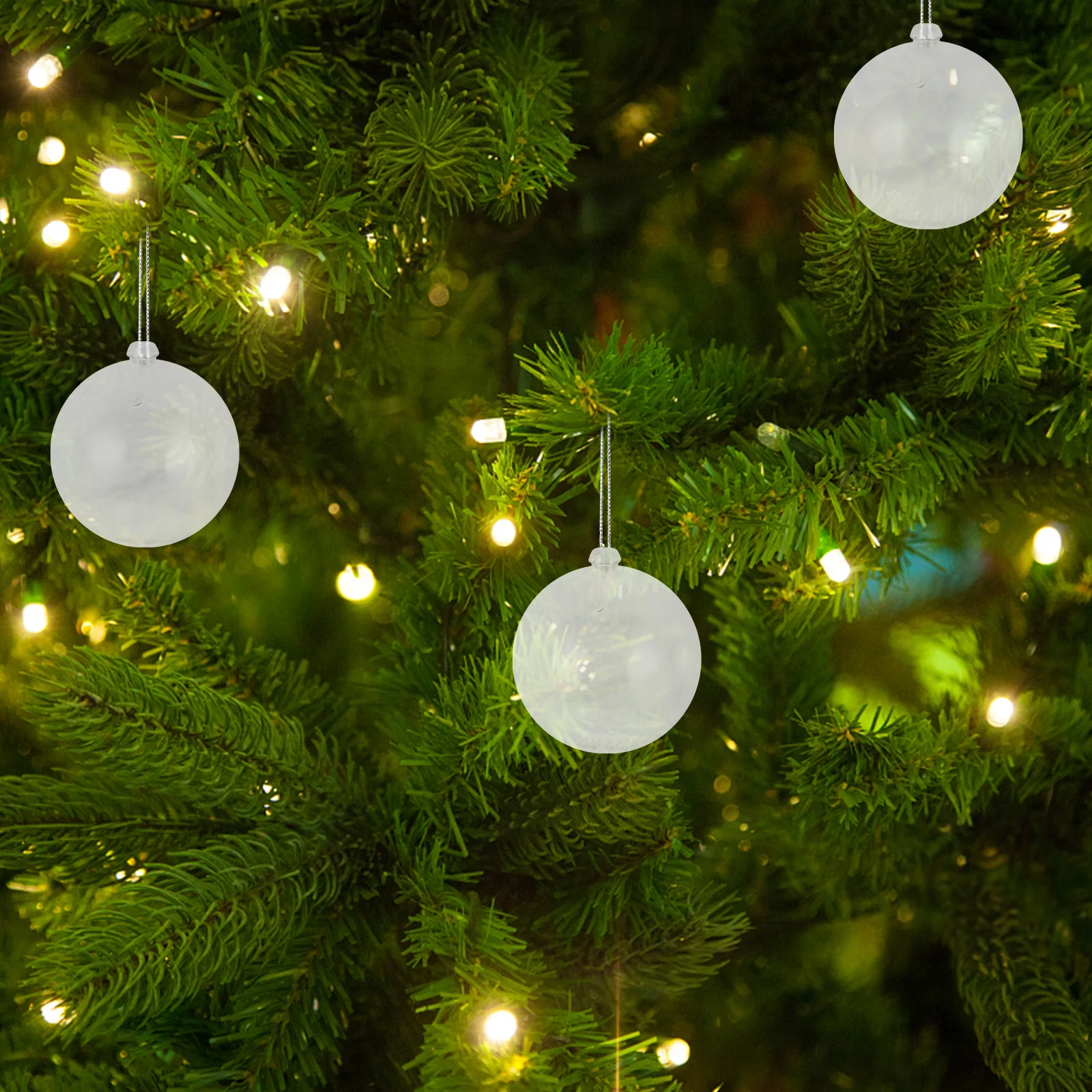 

25 Pcs Accessories Christmas Decoration Ball Shiny Plastic Glitter Hanging Ornament