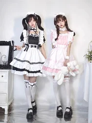 Women Maid Outfit Lolita Cosplay Cute Sexy Erotic Kawaii Cafe Costume Black White Men Uniform Apron Dress Cute Bowknot Costumes