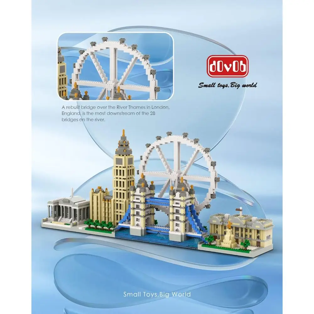 London Skyline Micro Mini Blocks Set: 3076-Piece Architecture Kit for Kids & Adults