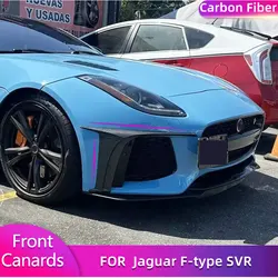Carbon Fiber Front Bumper Canards for Jaguar F-type SVR 2D 2016-2019 Car Front Bumper Air Vent Trims Splitters Fins Body Kits