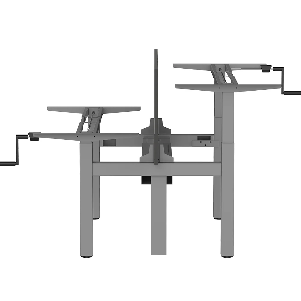 Workstation Ergonomic 4 Leg Manual Height Adjustable Standing Smart Desk Frame Base Lift Table Executive Office Sit Stand Desk