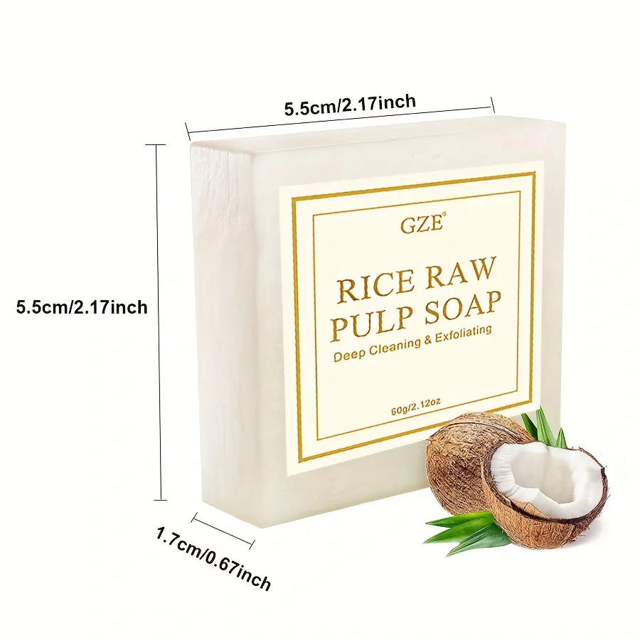 1pc Thailand Original Milk Rice Soap, Essential Oil Soap, Bath Handmade Soap Oil-Control Face Cleanser Body Wash 60g/2.12oz !