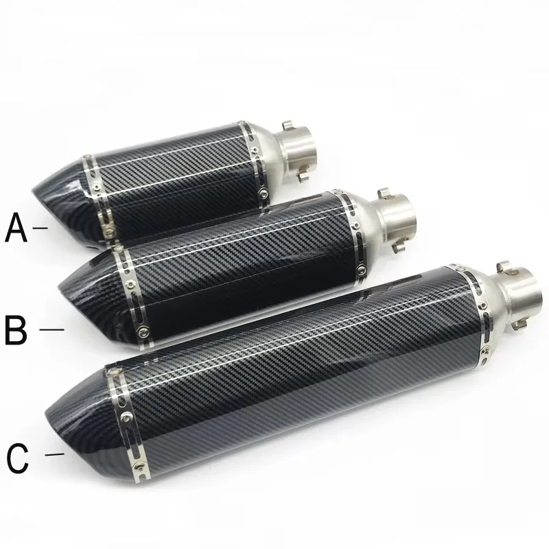 

SXLL Carbon Fiber 51mm Motorcycle Exhaust Modified Exhaust Muffler for FZ6 CBR250 CB600 MT07 ATV Mud Pit Bike