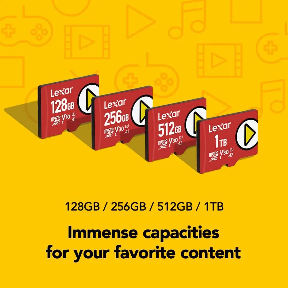 بطاقة ذاكرة Lexar PLAY microSDXC 128GB 256GB 512GB 1TB UHS-I C10 U3 V30 A2 تخزين فيديو عالي الدقة موسع لجهاز Nintendo-Switch #5