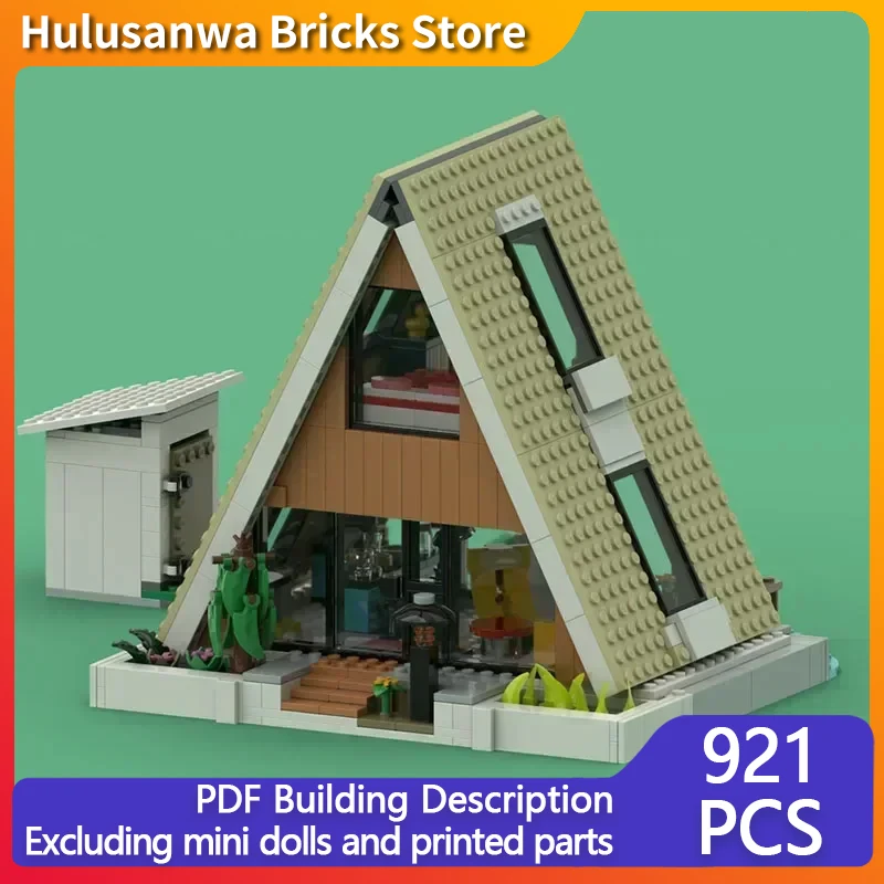 Street View Model MOC Building Brick A-shaped Small Single Apartment Modular Technology Gifts Holiday Assemble Children Toy Suit