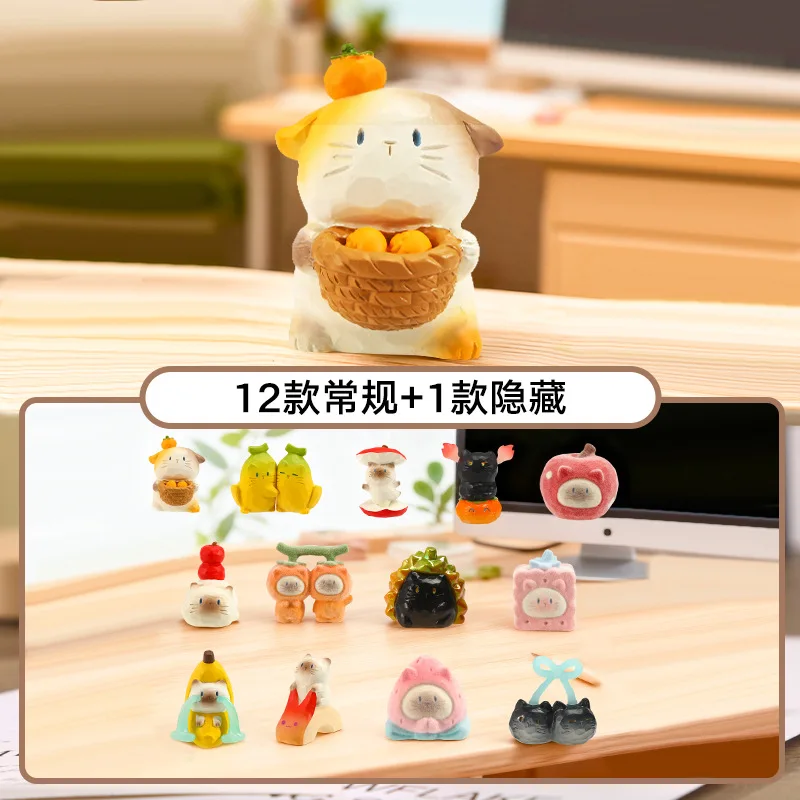 

Guoran Youqu Cat Blind Box New Style Cute Fruit Themed Pet Figurines Handmade Creative Desk Ornament Perfect Gift For Cat Lovers