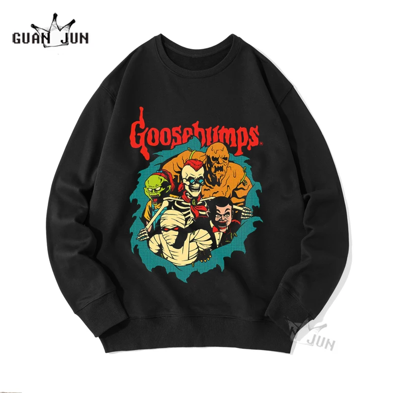 Goosebumps Halloween Crewneck Sweatshirt Unisex Goth Graphic Sweatshirts Ghost Friends Hoodie Vintage Plus Size Man Hoodies