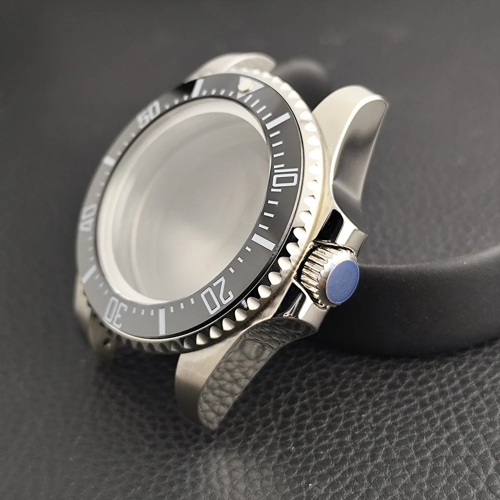 Uhrenteil für Herren 43mm Uhrengehäuse Passend für NH35 NH36 Uhrwerk Uhrenzubehör NH35 Gehäuse Saphirglas 21mm Uhrenarmband – Detail 3