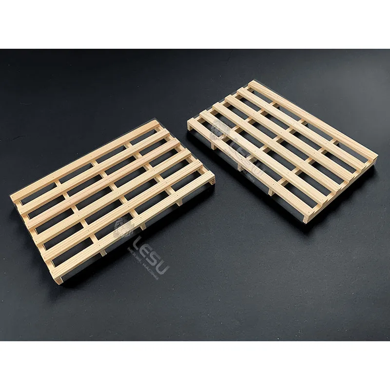 2pcs Wooden Simulation Freight Wooden Pallet Forklift Board for 1/14 Tamiya RC Dump Truck SCANIA 770S VOLVO Arocs MAN LESU Car