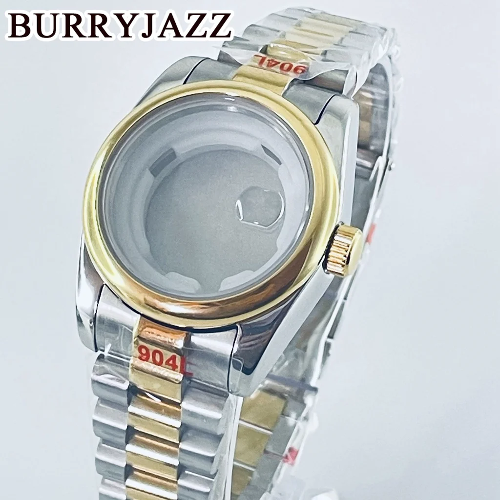 BURRYJAZZ 31 มม.NH05 NH06 นาฬิกา Silver Gold สแตนเลสสตีลพร้อม Sapphire Crysta กันน้ํา