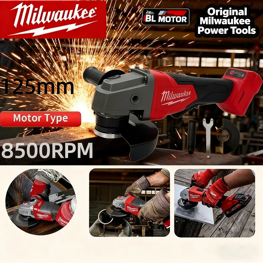

Original Milwaukee M18 FSAGF125XPDB/2886 Angle Grinder 125MM Flathead Braking Grinder Paddle Switch No-Lock 18V Power Tools