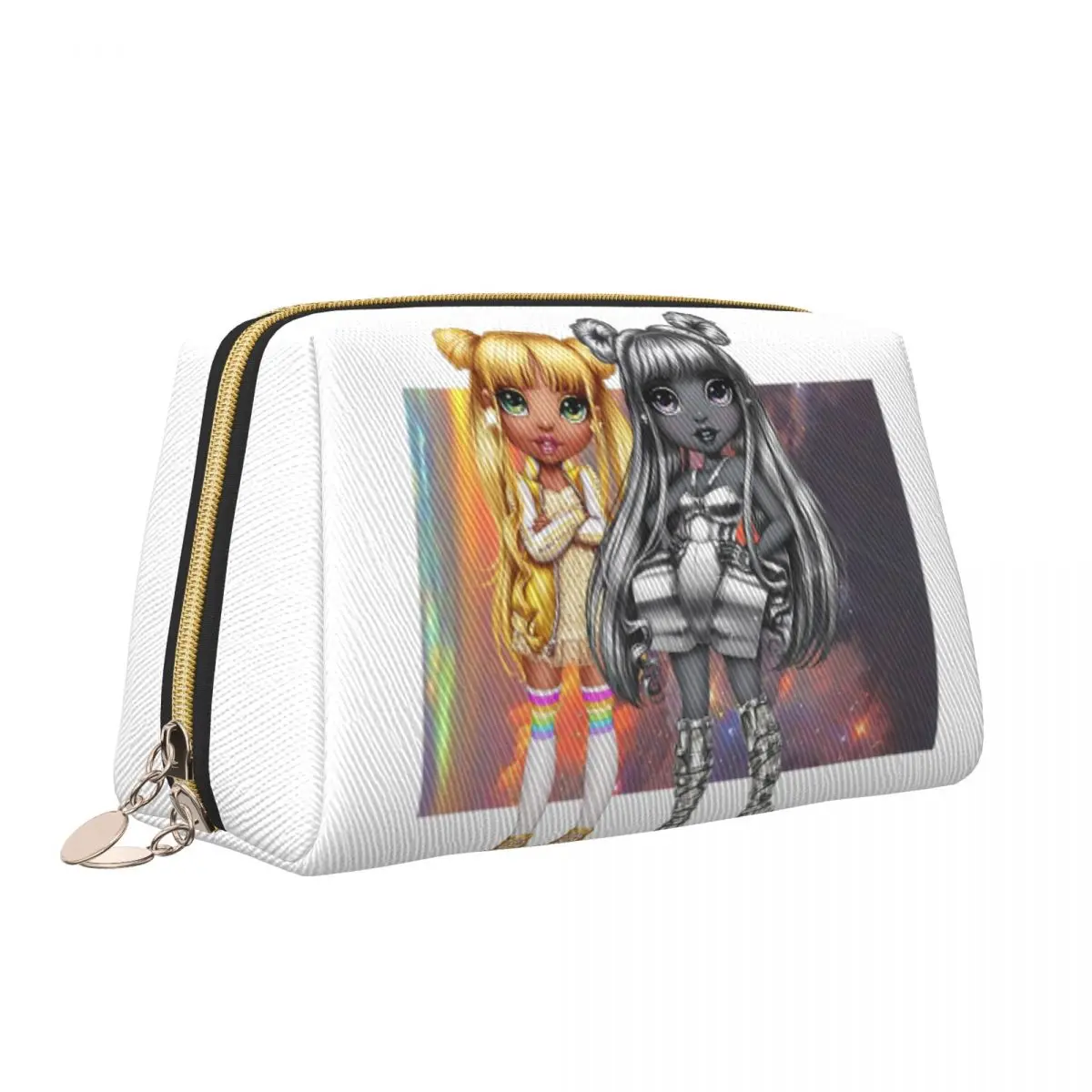 Custom Rainbow High Toiletry Bag for Women Cartoon Anime Tv Makeup Cosmetic Organizer Ladies Beauty Storage Dopp Kit Case