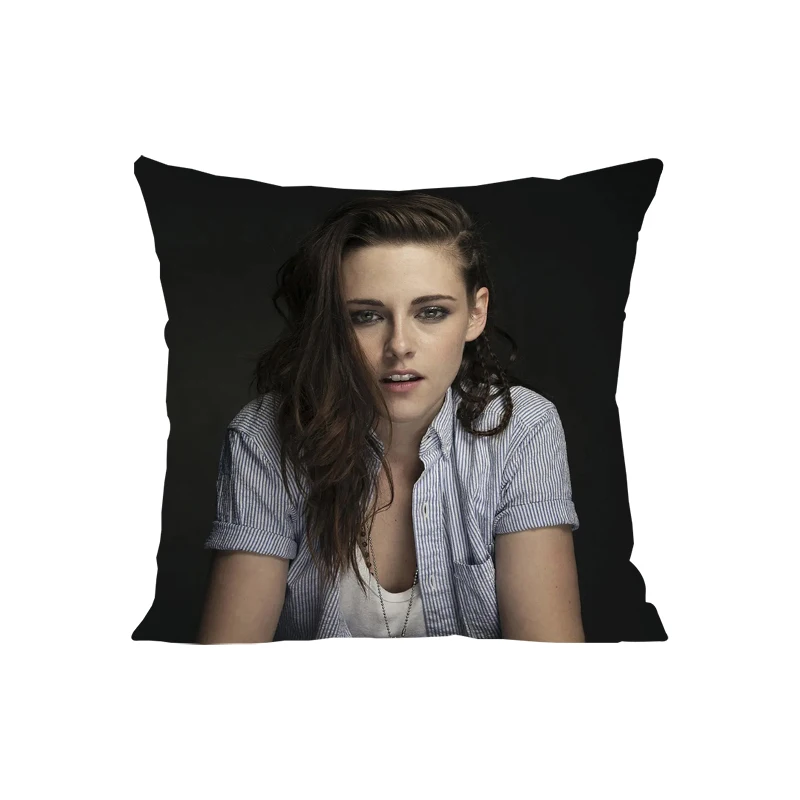 K-kristen Stewart-funda de almohada estampada de doble cara para sofá, funda de cojín para silla, soporte de cintura para cama, funda de almohada para dormir, 40x40