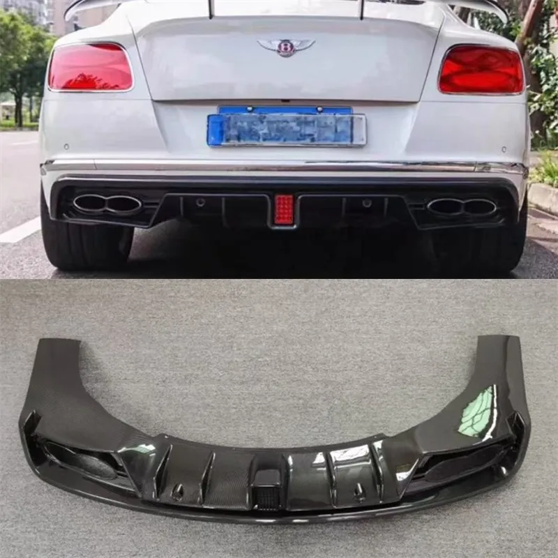 

For Bentley Continetal GT 2015-2017 Real Carbon Fiber Car Rear Bumper Lip Diffuser Splitters Spoiler Back Accessories body kit