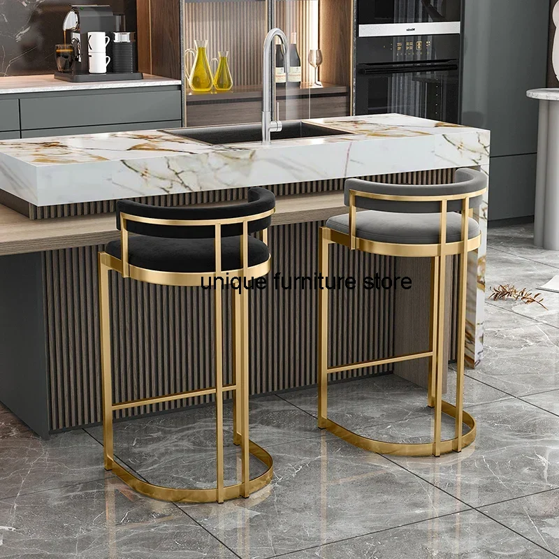 

Black Counter Kitchen Bar Chairs Dining Gold Luxury Make Up Modern Bar Chair Nordic Office Barber Cadeira Bar Furniture