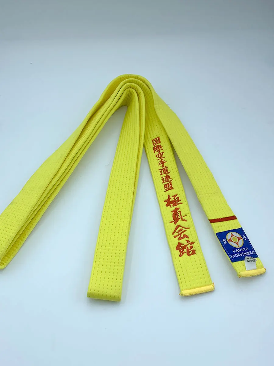 International Karate Federation Kyokushi Belts IKF Sports Yellow Belt 4cm Wide Customized Processing Embroidered Text China Made