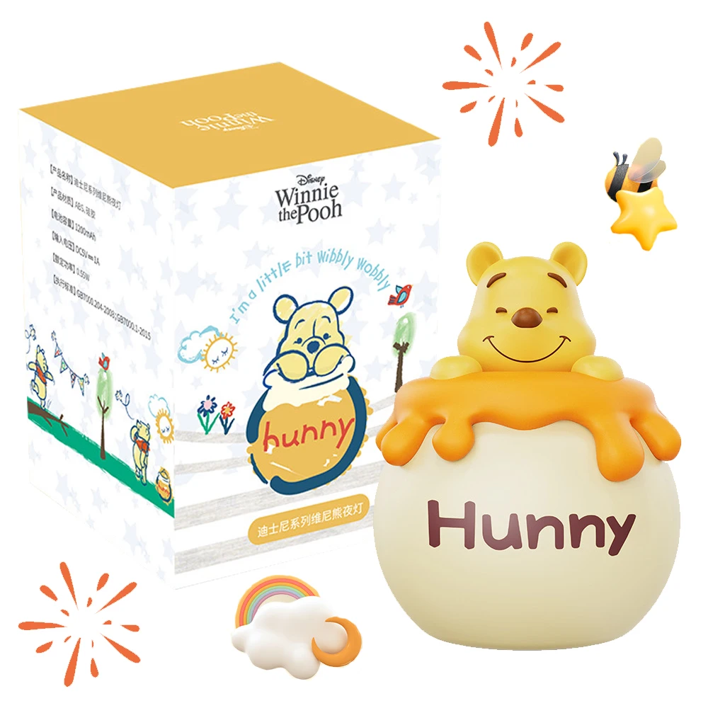

Disney Winnie The Pooh Silicone Night Light Cute Little Bear Cure Care for Bedroom Table Atmosphere Lamps Creative Sleep Gift
