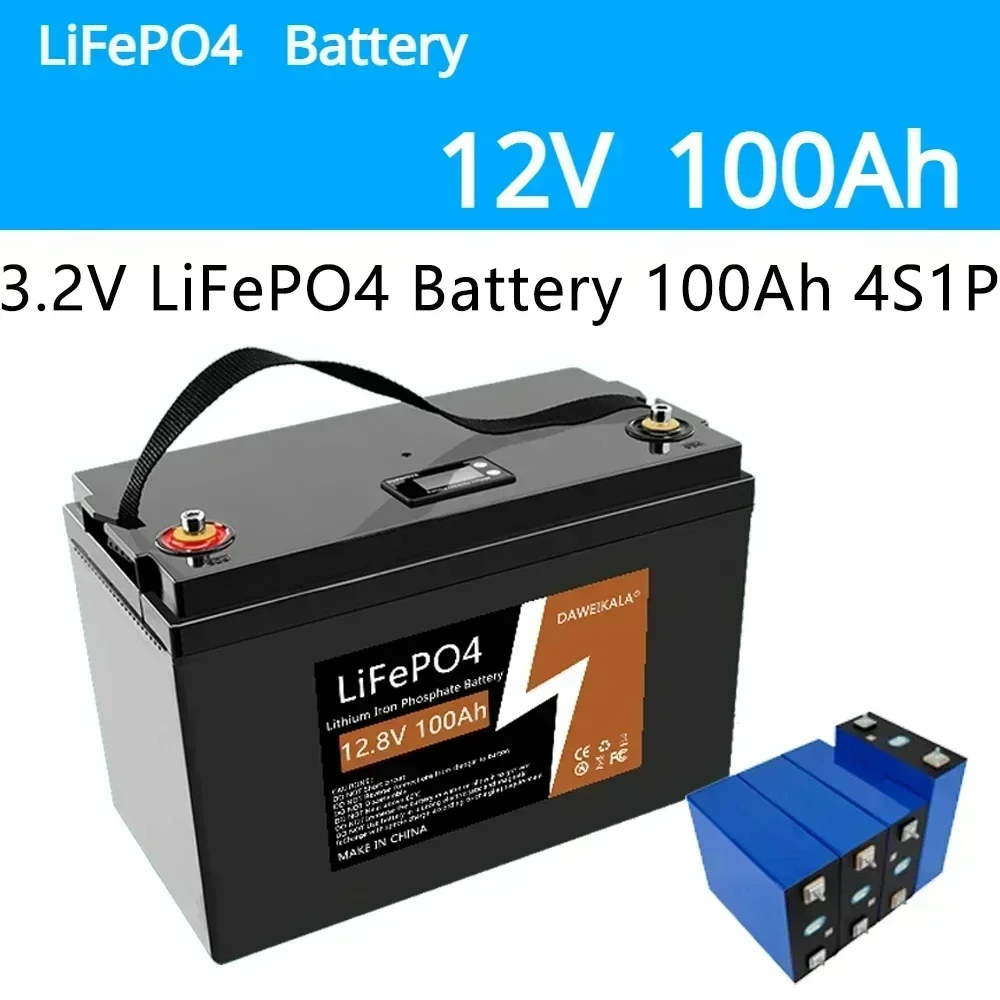 12V 100Ah LiFePO4 Battery Pack 12V 100Ah Lithium Iron Phosphate for Electric Marine Outboard Propulsion Motors 48V Solar System