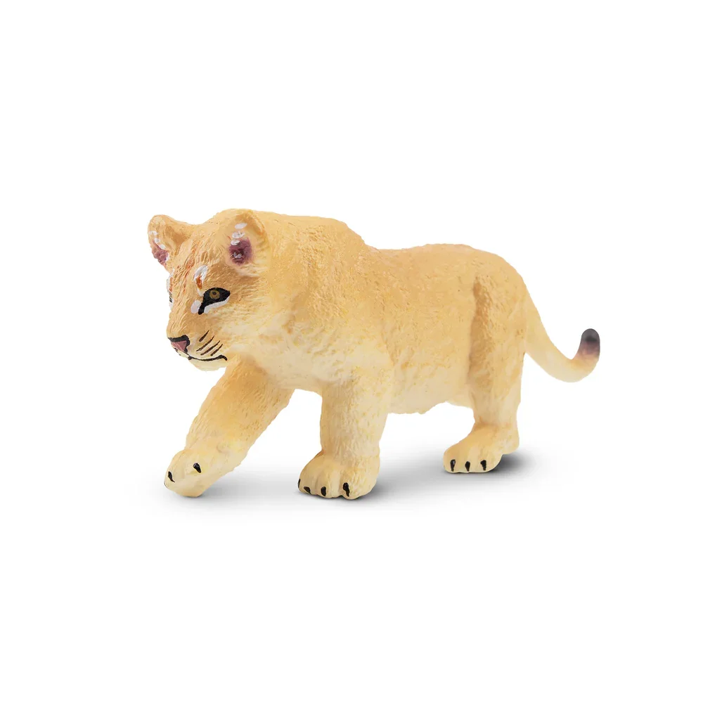 Toymany simulação andando leão filhote de vida selvagem modelo animal brinquedo mini figuras bonecas estatuetas ação brinquedos crianças presente