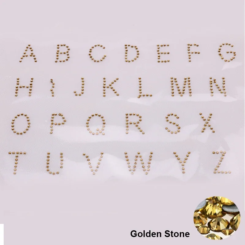 1.5cm A-Z Alphabet Pattern DIY Hot Fix Rhinestone English  Design Letter Mixed Heat Transfer Diamond Stone Motif