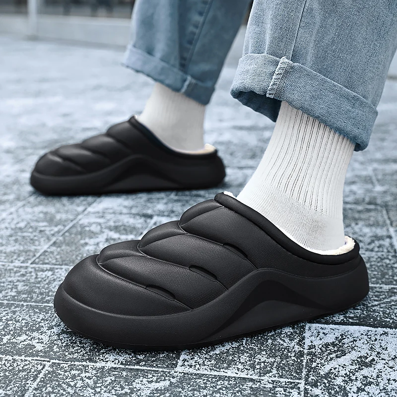 Shoes for Men Men\'s Slippers Waterproof Slipper Soft and Comfortable Platform Shoe Non-slip Wear-resistant Add Velvet Unisex