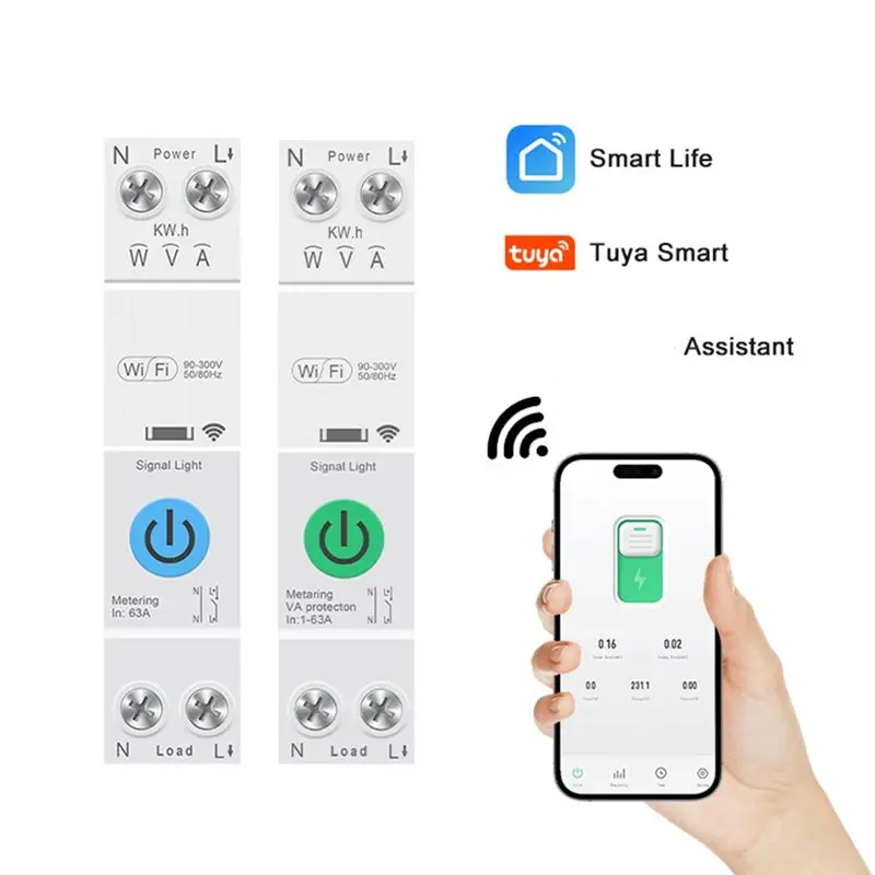 LXYB18B Remote Control Switch WIFI Smart Circuit Breaker 1P+ N Over-Under Voltage Protector Current Protection