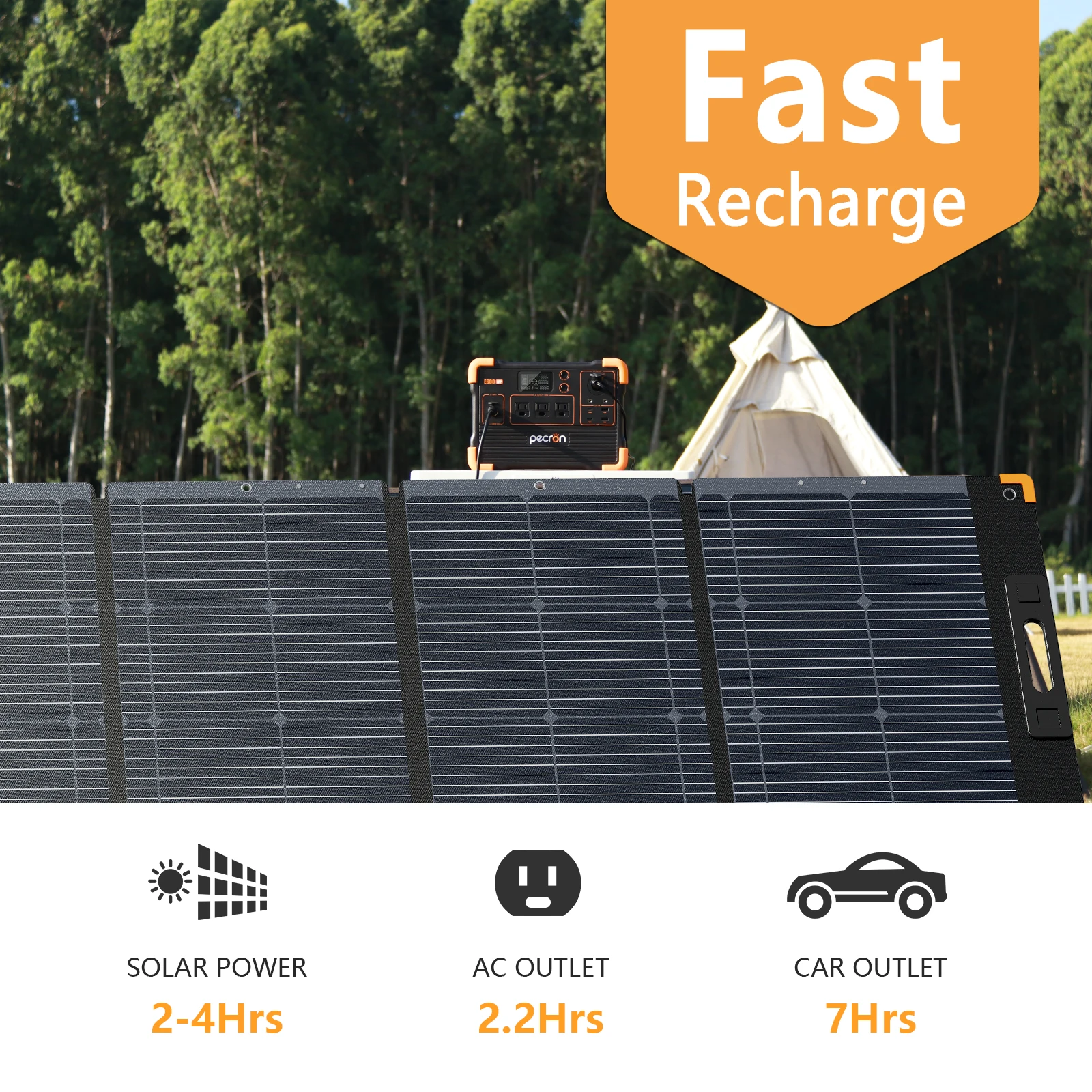 Refurbished-pecron E600LFP Portable Power Station 614Wh Solar Generator with 3X1200W AC Outlets LiFePO4 Battery Backup Outdoor