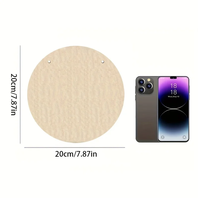 قطعة واحدة من لافتة ترحيب خشبية ريفية - "مرحبًا بكم في منزلنا" ديكور حائط مستدير مع لمسات أوراق خضراء للباب الأمامي والشرفة والمعيشة