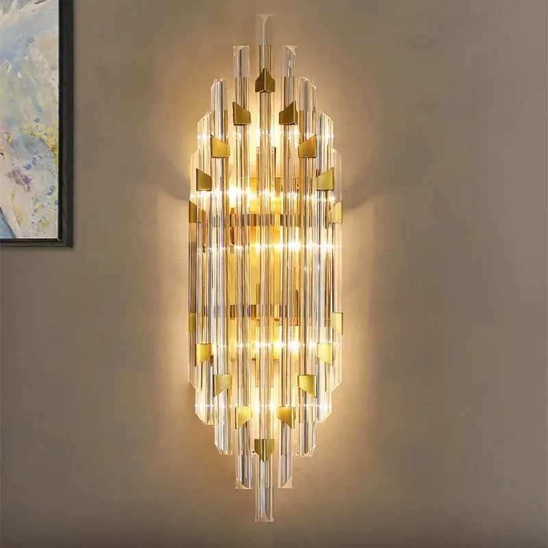 Modern Crystal Nordic Sconce Kitchen Restaurant Dining Table Bedroom Bedside Led Lights Indoor Luxury Wall Lamps for Room Decor