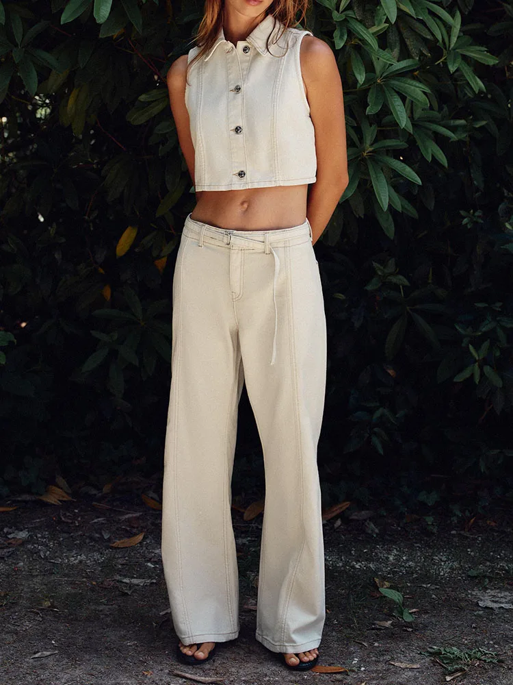 

Новое поступление лета, женский жилет с воротником 64727 72, джинсовые джинсы 64726, модный этнический сценический костюм